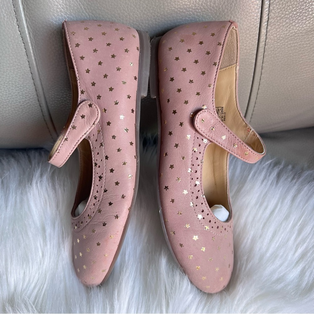 Mini Boden Girls Gold Star Leather Mary Janes Ballet Pink Sz 32 US 1 Wedding - Picture 16 of 17